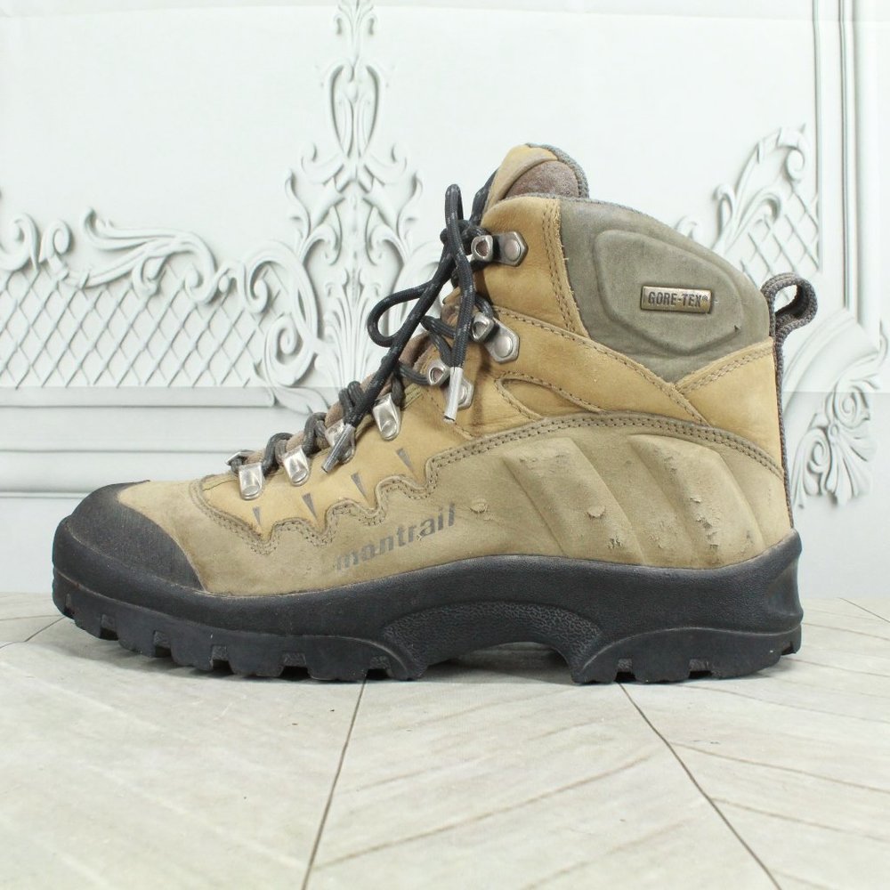 Montrail Gentorx 1743 Brown Leather Mid Trail Vibram Hiking Boots US 9 - Picture 1 of 9